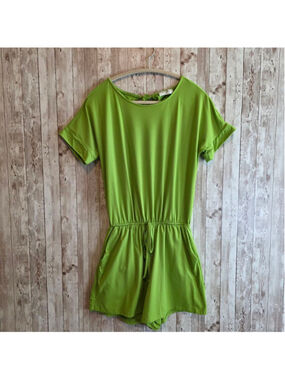 Women's ZENANA Lime Green Romper S
